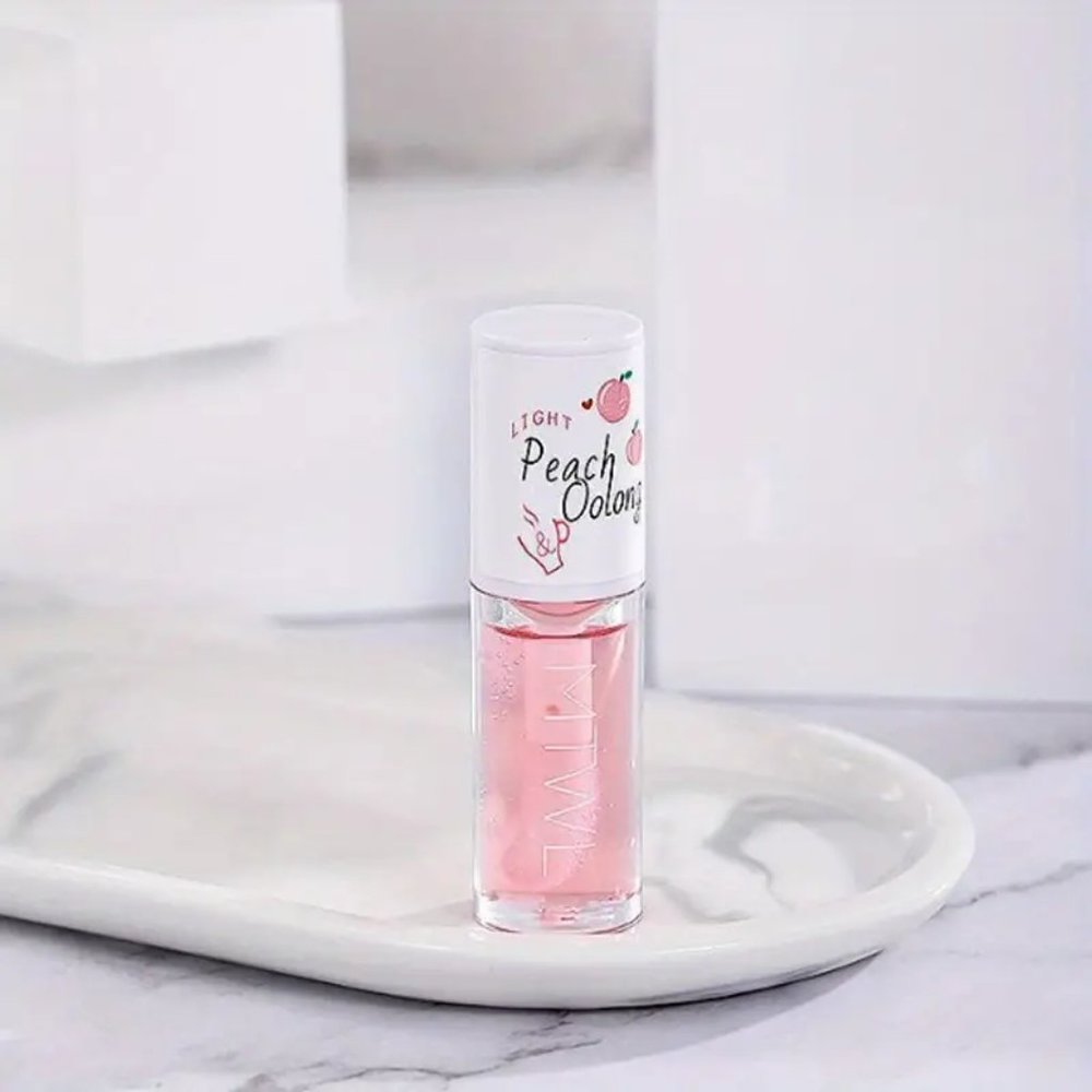 Mini Peach Oolong Lip Oil, Moisturizing And Hydrating Lip Gloss